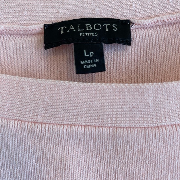 Talbots Brand Blush Pink Short Sleeve Sweater Blouse (LP) - Picture 2 of 2